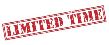 Beyaz arka plan üzerinde sınırlı süre kırmızı pul