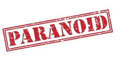 beyaz zemin üzerine paranoyak kırmızı pul