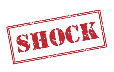 Beyaz arka plan üzerinde izole şok kırmızı pul