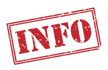 Beyaz arka plan üzerinde izole bilgi kırmızı pul