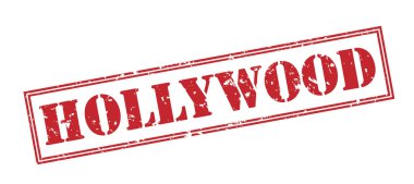 Beyaz arka plan üzerinde izole hollywood kırmızı pul