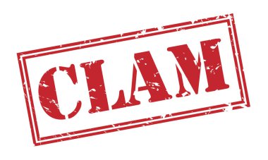 Beyaz arka plan üzerinde izole midye kırmızı pul