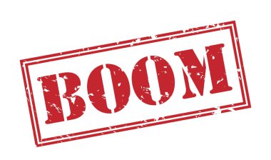 Beyaz arka plan üzerinde izole boom kırmızı pul