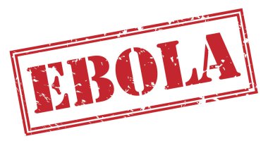Beyaz arka plan üzerinde izole ebola kırmızı pul