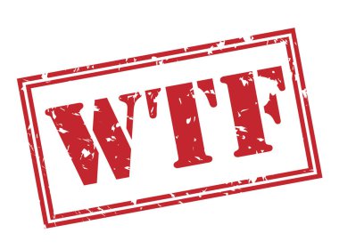 Beyaz arka plan üzerinde izole wtf kırmızı pul