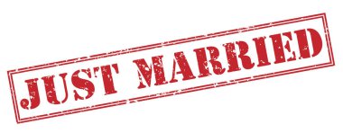 Beyaz arka plan üzerinde izole sadece evli kırmızı pul