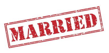 Beyaz arka plan üzerinde izole evli kırmızı pul