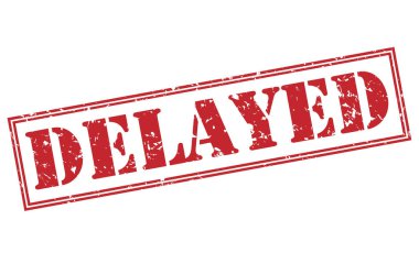 Beyaz arka plan üzerinde izole kırmızı pul gecikmeli