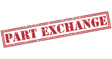 Beyaz arka plan üzerinde izole parçası exchange kırmızı pul