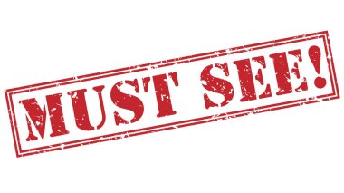 görmek gerekir! Beyaz arka plan üzerinde izole kırmızı pul