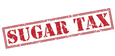Beyaz arka plan üzerinde izole şeker vergi kırmızı pul