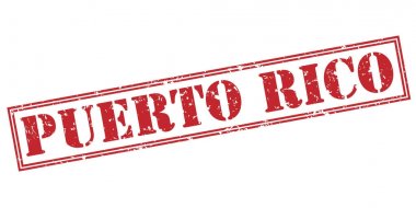 Beyaz arka plan üzerinde izole Porto Riko kırmızı pul