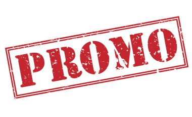 Beyaz arka plan üzerinde izole promo kırmızı pul