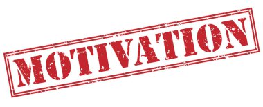 Beyaz arka plan üzerinde izole motivasyon kırmızı pul