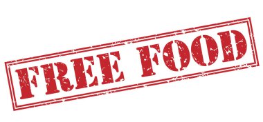 Beyaz arka plan üzerinde izole ücretsiz gıda kırmızı damga