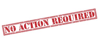 Beyaz arka plan üzerinde izole kırmızı pul hiçbir eylem gerekli