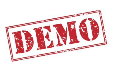 Beyaz arka plan üzerinde izole demo kırmızı pul