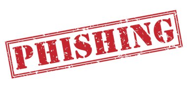 Beyaz arka plan üzerinde izole phishing kırmızı pul