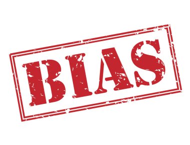 Beyaz arka plan üzerinde izole önyargı kırmızı pul