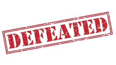 Beyaz arka plan üzerinde izole mağlup kırmızı pul