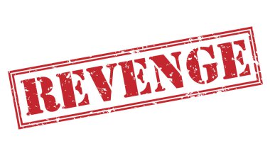 Beyaz arka plan üzerinde izole intikam kırmızı pul