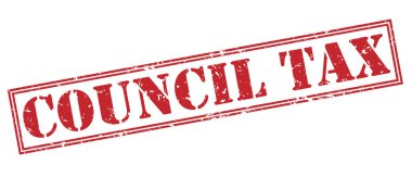 Beyaz arka plan üzerinde izole Belediye vergisi kırmızı pul