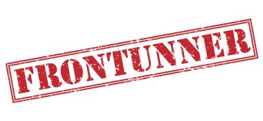 Beyaz arka plan üzerinde izole frontunner kırmızı pul