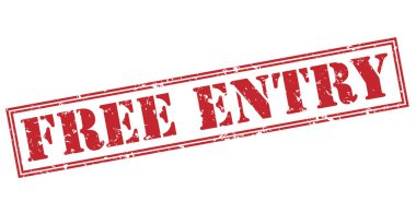 Beyaz arka plan üzerinde izole ücretsiz giriş kırmızı pul