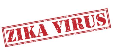 Beyaz arka plan üzerinde izole zika virüs kırmızı pul