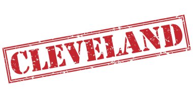 Beyaz arka plan üzerinde izole cleveland kırmızı pul
