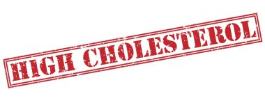 Beyaz arka plan üzerinde izole yüksek kolesterol kırmızı pul