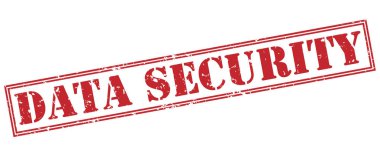 Beyaz arka plan üzerinde izole veri güvenlik kırmızı pul