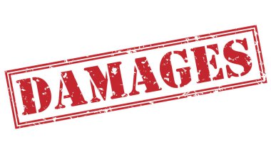 Beyaz arka plan üzerinde izole kırmızı pul zarar veriyor