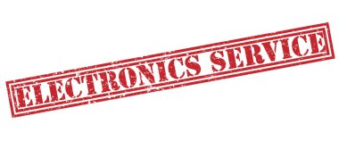 Beyaz arka plan üzerinde izole elektronik hizmet kırmızı pul