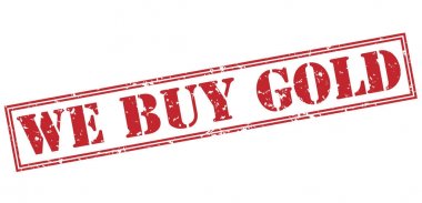 beyaz zemin üzerine kırmızı pul izole altın satın