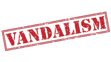 Beyaz arka plan üzerinde izole vandalizm kırmızı pul