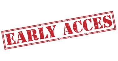 Beyaz arka plan üzerinde izole erken acces kırmızı pul