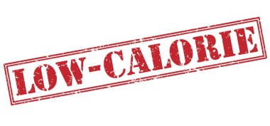 Beyaz arka plan üzerinde izole düşük kalorili kırmızı pul