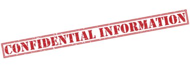 Beyaz arka plan üzerinde izole gizli bilgileri kırmızı pul