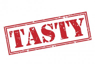 Beyaz arka plan üzerinde izole lezzetli kırmızı pul