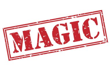 Beyaz arka plan üzerinde izole sihirli kırmızı pul