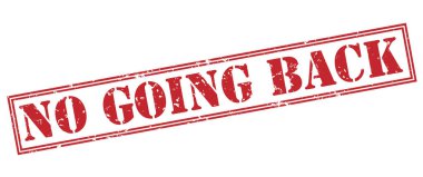 Hayır geri dönüş izole beyaz zemin üzerine kırmızı pul