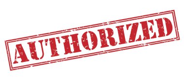 Beyaz arka plan üzerinde izole kırmızı pul yetkili