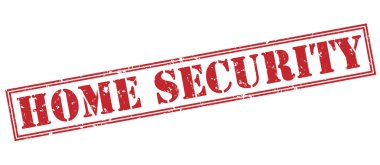 Beyaz arka plan üzerinde izole ev güvenlik kırmızı pul