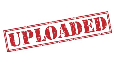 Beyaz arka plan üzerinde izole kırmızı pul yükledi