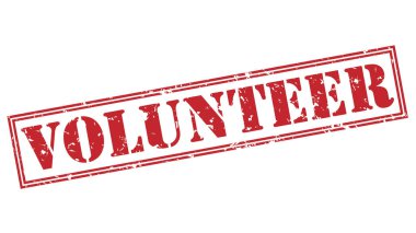 Beyaz arka plan üzerinde izole gönüllü kırmızı pul