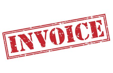 Beyaz arka plan üzerinde izole fatura kırmızı pul