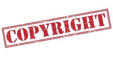 Beyaz arka plan üzerinde izole telif hakkı kırmızı pul