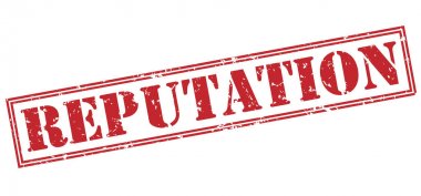 Beyaz arka plan üzerinde izole kırmızı itibar damga