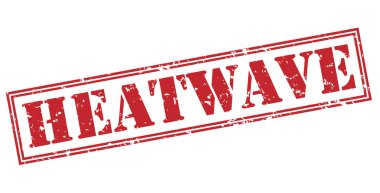 Beyaz arka plan üzerinde izole heatwave kırmızı pul
